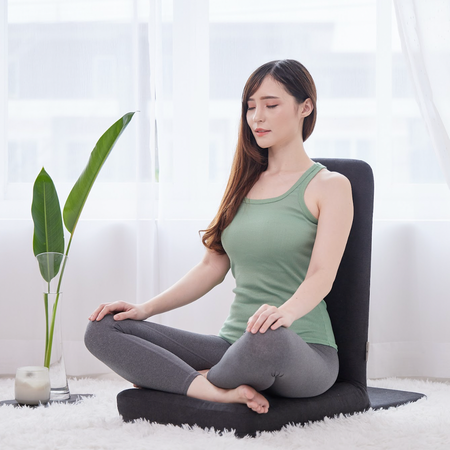 Meditation Chair with Back Support & Bonus Portable Buckwheat Cushion