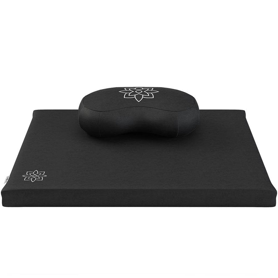 Crescent Meditation Cushion Set Mindful & Modern Black 