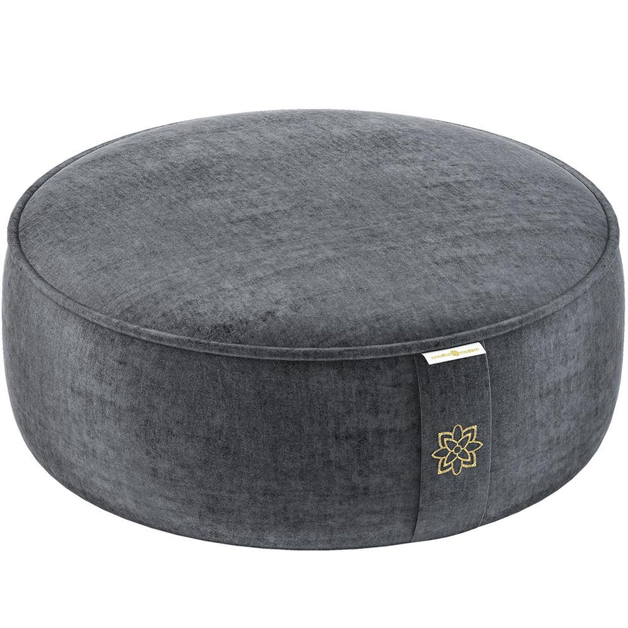 Luxe Velvet Meditation Cushion Mindful & Modern Grey 