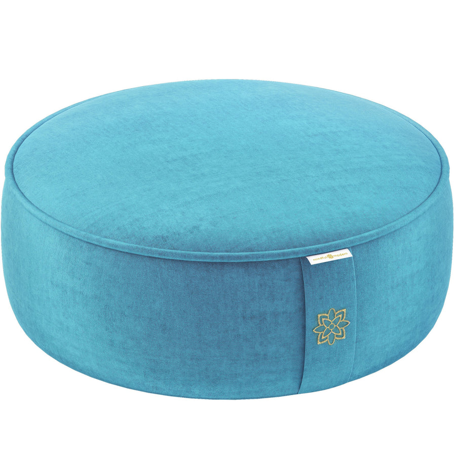 Luxe Velvet Meditation Cushion Mindful & Modern Turquoise 