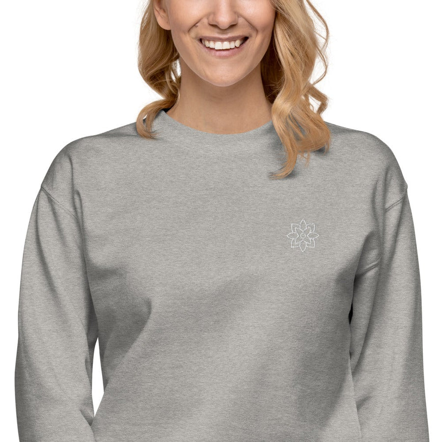 Mindful Lotus Fleece Sweatshirt Mindful & Modern Light Grey S 