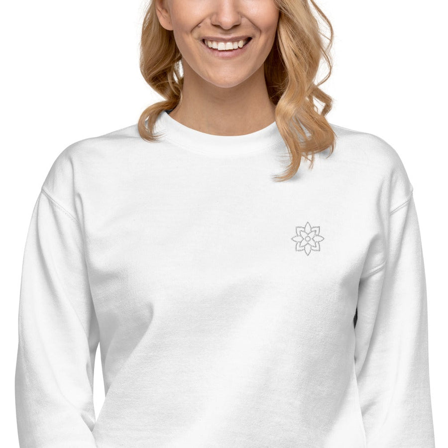 Mindful Lotus Fleece Sweatshirt Mindful & Modern White S 