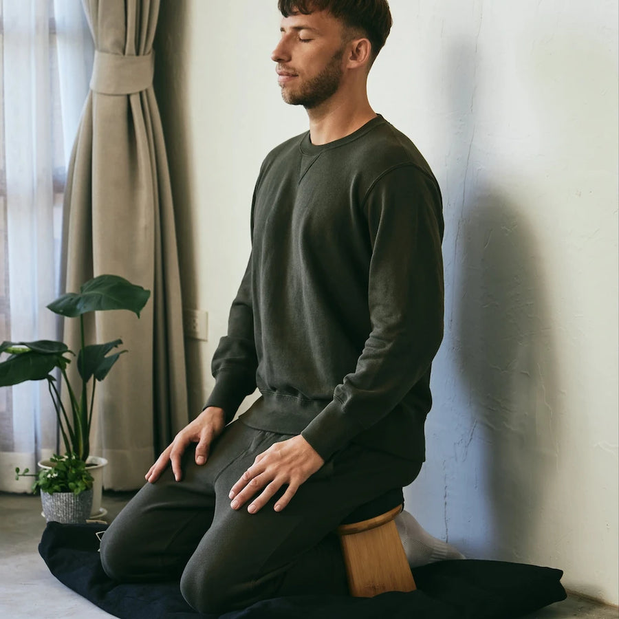 Padded Meditation Bench & Zabuton Mat Set